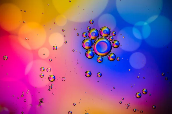 Water Oil Bubbles Form Abstract Figures — Stock Photo, Image