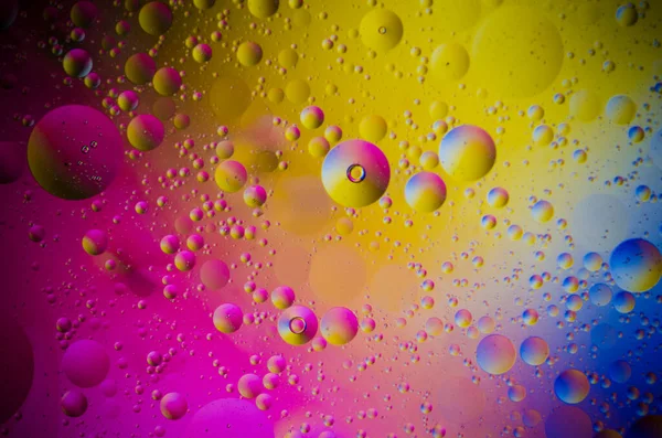 Water Oil Bubbles Form Abstract Figures — Stock Photo, Image