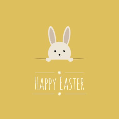 Sevimli tavşan ile vektör Paskalya arka plan.
