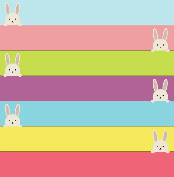 Bandeiras de Páscoa com coelho. Bandeiras coloridas com coelhos bonitos . — Vetor de Stock
