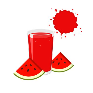 Watermelon juice and slices.