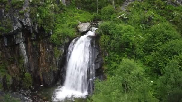 Vídeo Panorámico Del Paisaje Una Gran Cascada Hermosa Vídeo Panorámico — Vídeo de stock