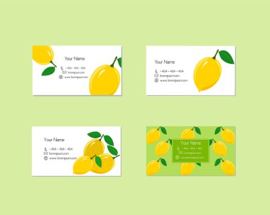 Olgun sulu limon meyve ile kartvizit