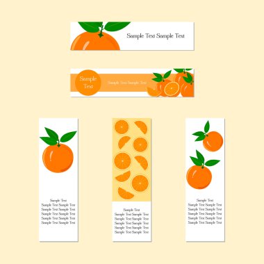 Olgun sulu turuncu meyve ile afiş