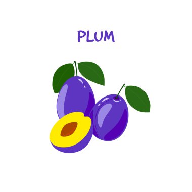  Beyaz bir arka plan üzerinde olgun lezzetli Erik