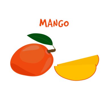 Beyaz bir arka plan üzerinde olgun nefis Mango.