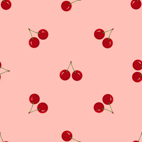 Varrat nélküli mintát, lédús, érett cseresznye gyümölcs — Stock Vector