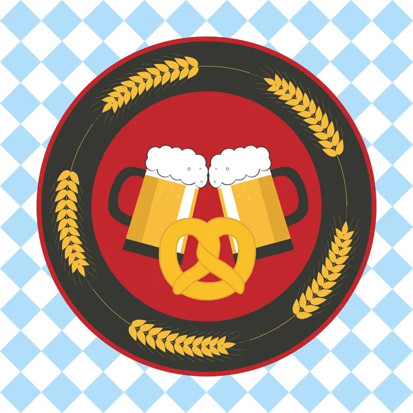 Poster voor Oktoberfest bierfestival — Stockvector