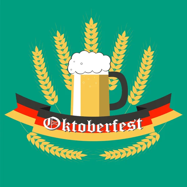 Oktoberfest poster stile piatto — Vettoriale Stock