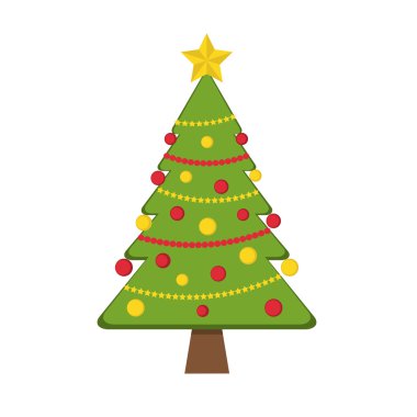 Çelenk ve Noel süslemeleri ile dekore edilmiş Noel ağacı