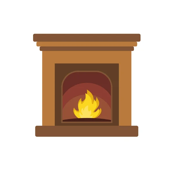 Cozy Christmas fireplace in flat style vector format — Stock Vector