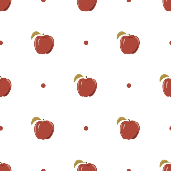 赤いリンゴのパターンでシームレスなテクスチャ — ストックベクタ