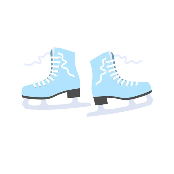 Patinage sur glace figuré dans le style plat . — Image vectorielle