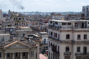 Küba 'daki eski ve terk edilmiş bir şehrin panoramik görüntüsü