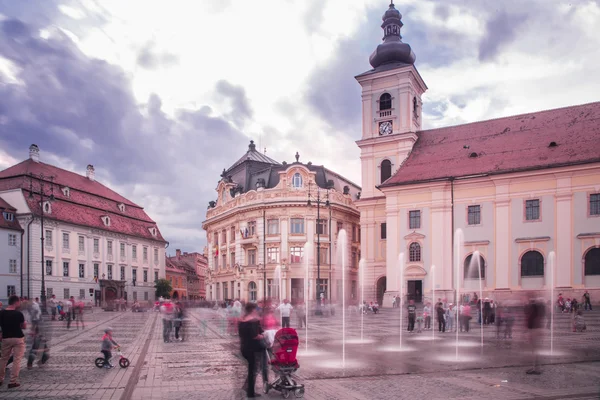 Groot plein in Sibiu — Stockfoto