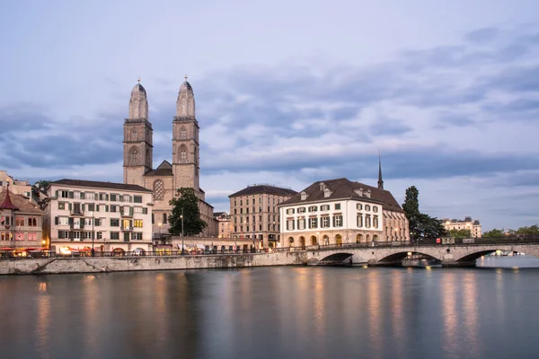 Limmat riverside in Zurich — Stock Photo, Image