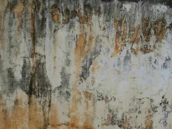 Стара Цементна Або Бетонна Зовнішня Стіна Плямами Пліснявою Фону — стокове фото