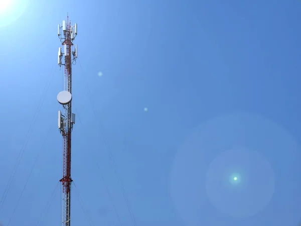 Telephone Towers Used Broadcast Signals Dusk — Stock Photo, Image