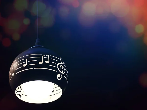 Lampu Catatan Musik Dengan Cahaya Latar — Stok Foto