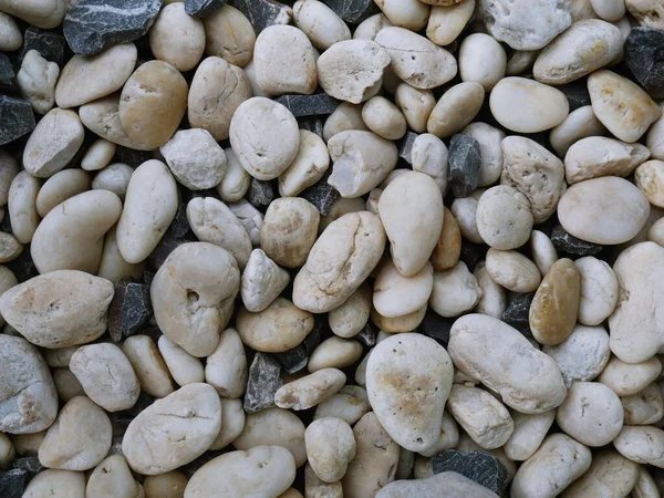 Multicolored cobblestone pebble background.Beige vintage color.