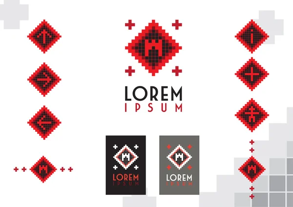 Logotipo conjunto com castel e outros elementos de decoração — Vetor de Stock