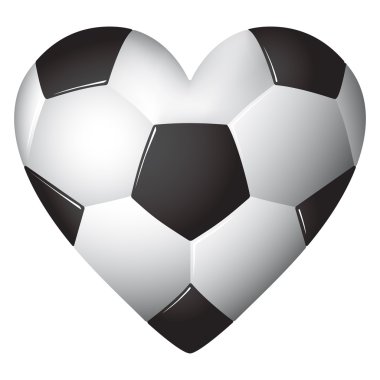 Futbol - futbol - top illüstrasyon kalp şeklinde