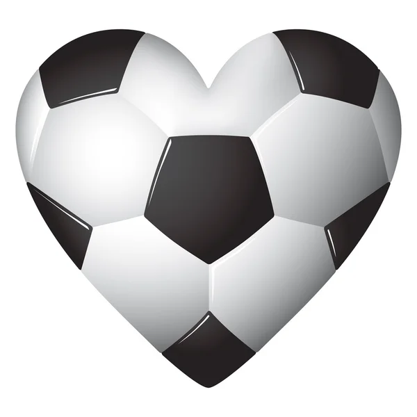Szív alakú Labdarúgás - futball - labdát illusztráció — Stock Vector