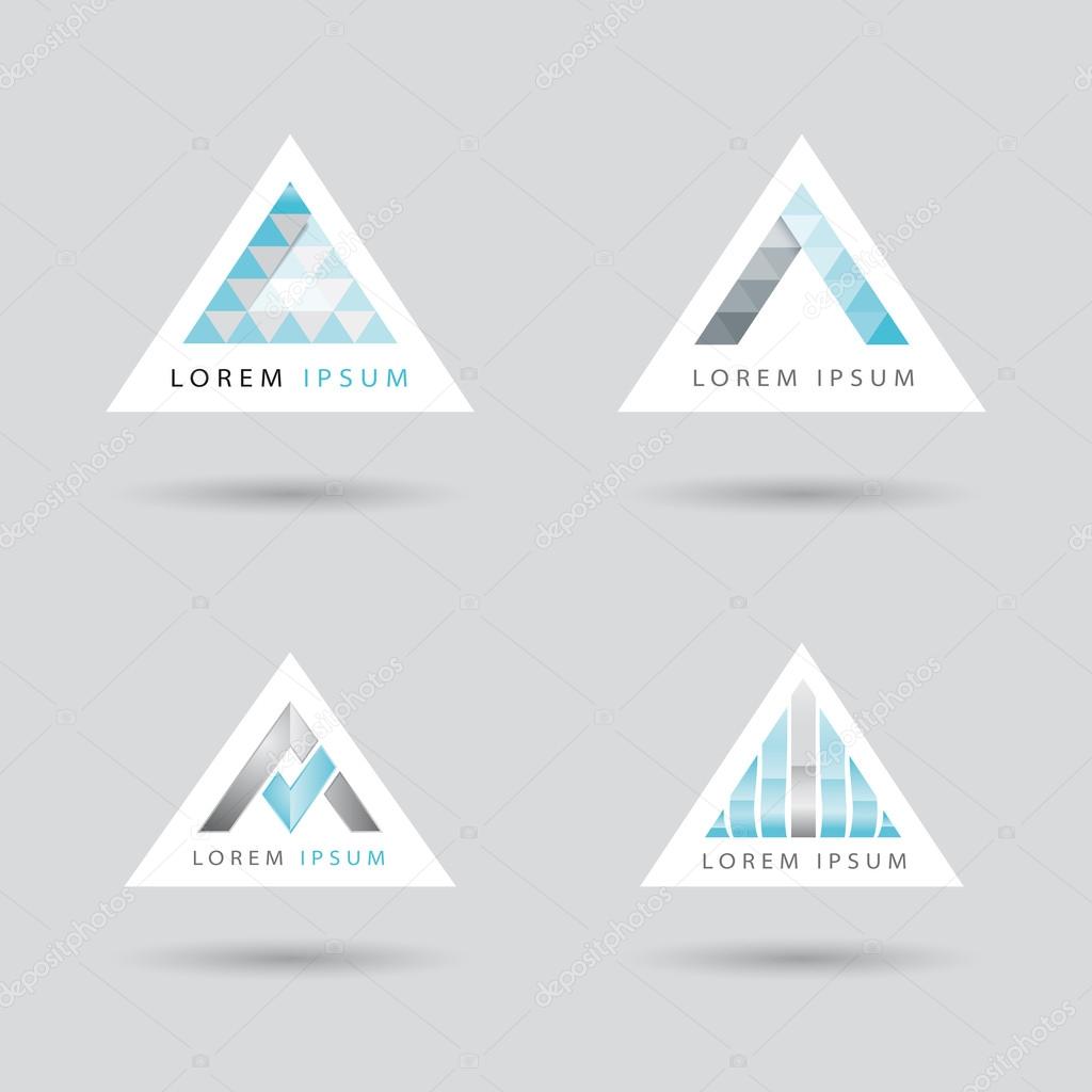Set of logos with an arrow or triangle shape