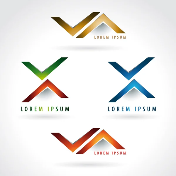 Letra X y forma de flecha logo — Archivo Imágenes Vectoriales