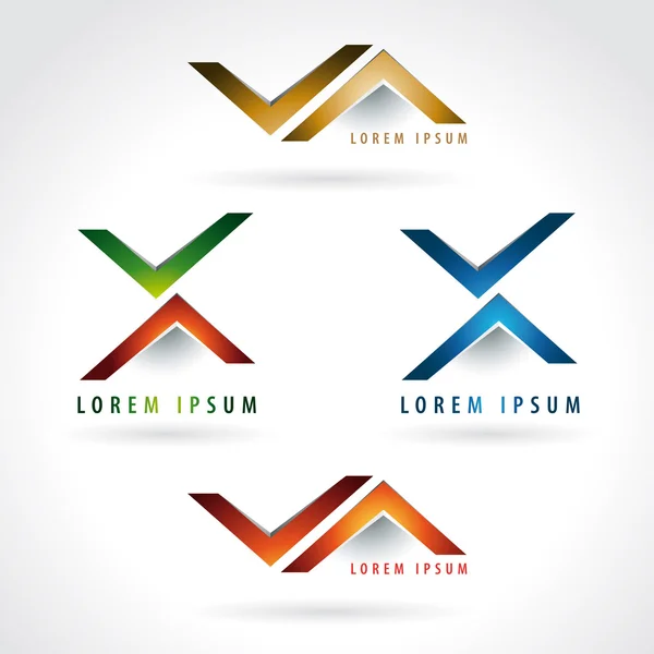 Letra X y forma de flecha logo — Vector de stock