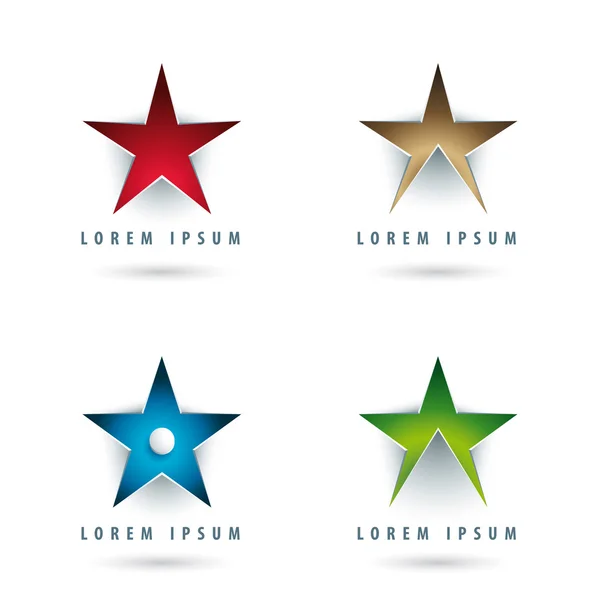 Logotipos en forma de estrella — Vector de stock