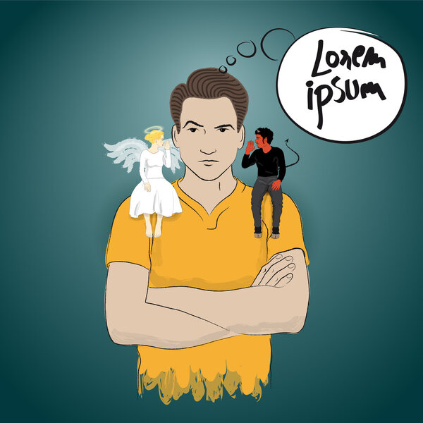 taking advise from angel and devil