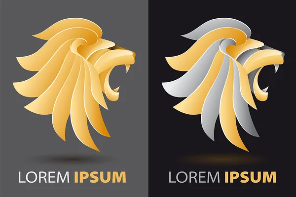 süslü, lüks şirket logo kavramı böğürüyordu aslan baş