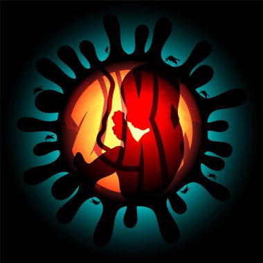 zika virüs enfeksiyonu ve gebelik vektör çizim