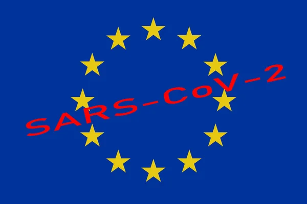 Coronavirus Europea Bandera Europa — Foto de Stock