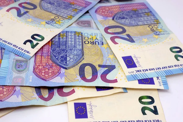 Наличные Евро Счета Евро Банкноты Деньги Евро Банкноты — стоковое фото