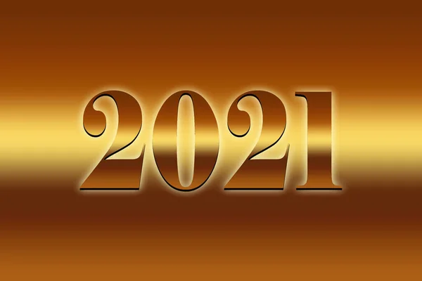 Yeni Yıl 2021 Altın Arkaplan Metin Llüstrasyonu Metin Llüstrasyonlu Altın — Stok fotoğraf