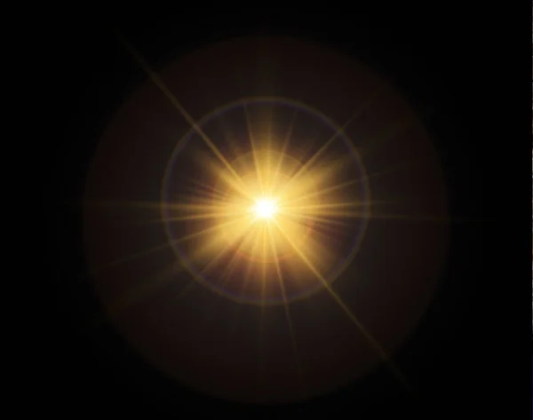 Lens Flare Black Background Light Black Background Lens Flare Light — Stock Photo, Image