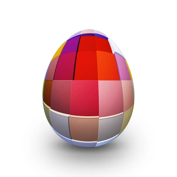 Gekleurde easter egg op witte achtergrond - 3d — Stockfoto