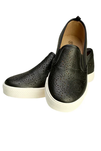 Černá násuvnou neformální obuv — Stock fotografie