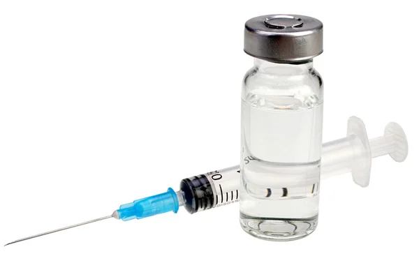 Syringe and medicine bottle — Stock Photo, Image