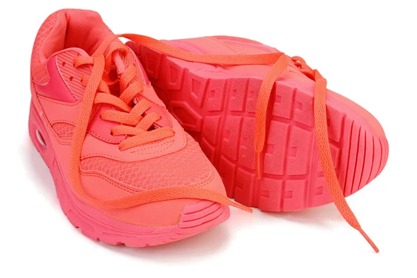 Pink sneakers on white background — Stock Photo, Image