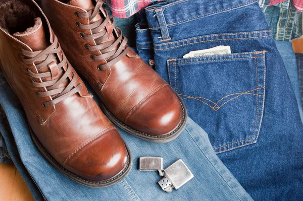 Shoes with jeans — Stock Photo, Image