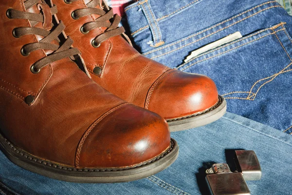 Shoes with jeans — Stock Photo, Image