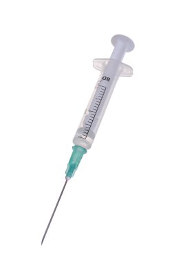 Şırınga beyaz üzerine izole