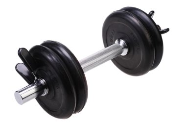 Beyaz arka plan üzerinde halter. kırpma yolu ile