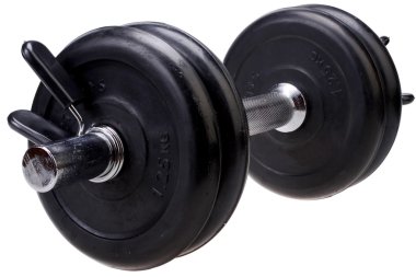 Beyaz arka plan üzerinde halter. kırpma yolu ile