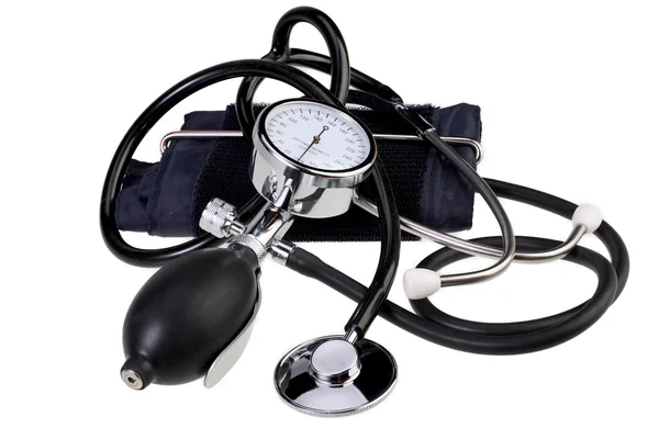 Aneroid tansiyon seti beyaz kırpma yolu ile izole