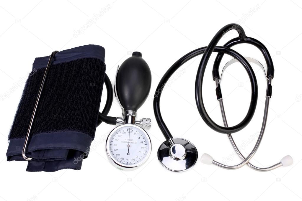 Aneroid Blood Pressure Kit  isolated on white with Clipping Path