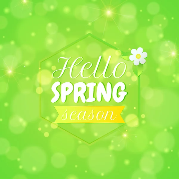 Fondo de primavera vectorial. Hola temporada de primavera. Tarjeta de felicitación . — Vector de stock